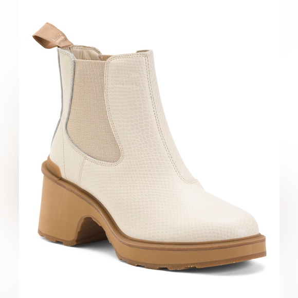 Sorel Shoes - SOREL Cream Suede Hi Line Heel Lace Up Boots